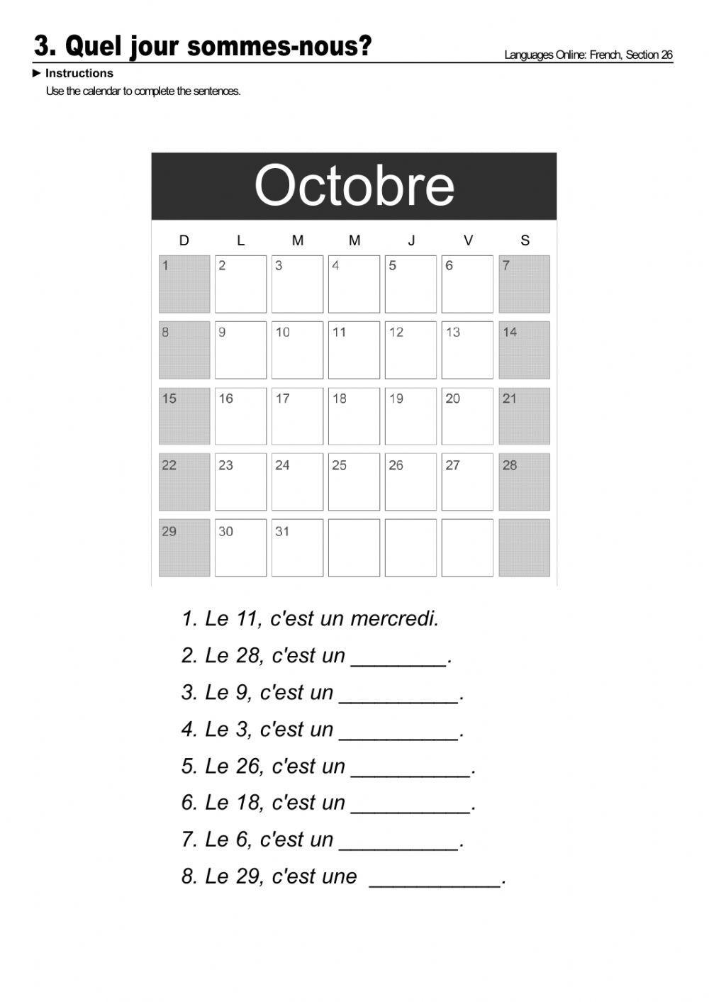 Quel jour sommes-nous?