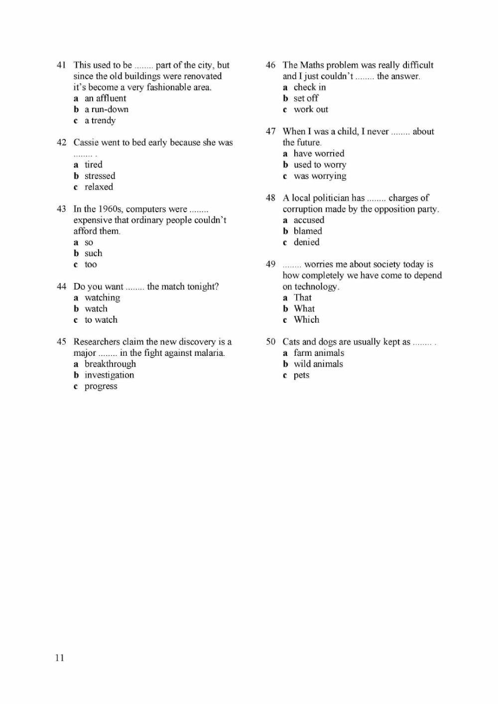 Placement test (Outcomes)