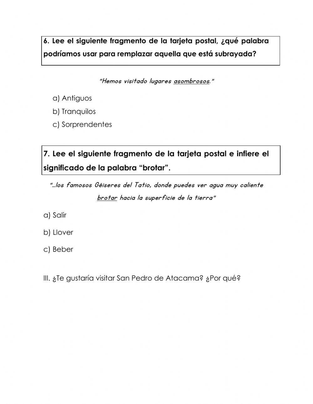 Comprensión de lectura