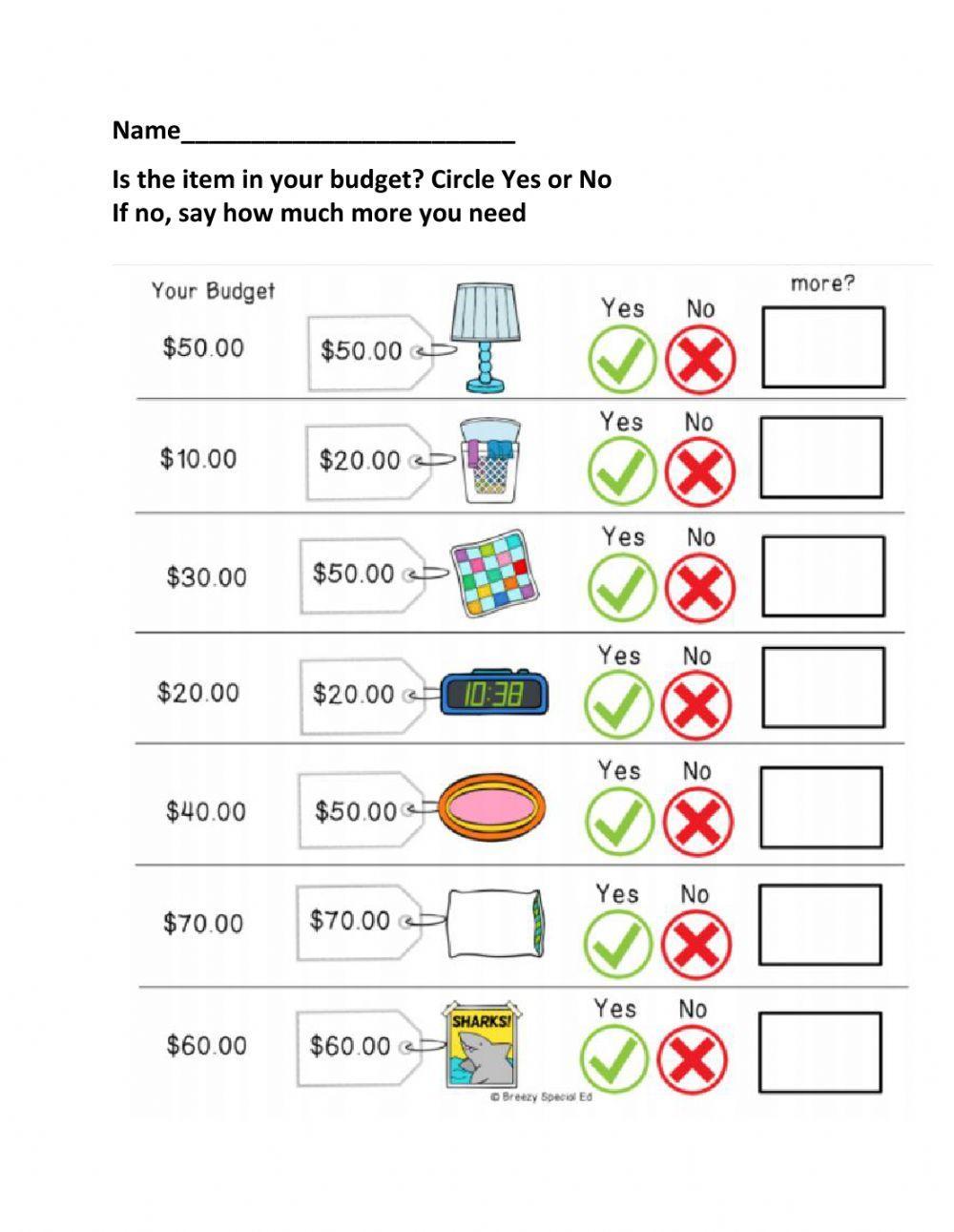 budgeting exercises