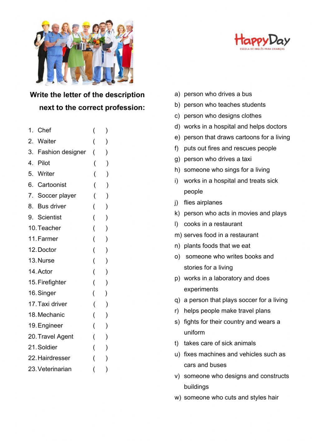 Professions, jobs and occupations Professions, jobs and occupations