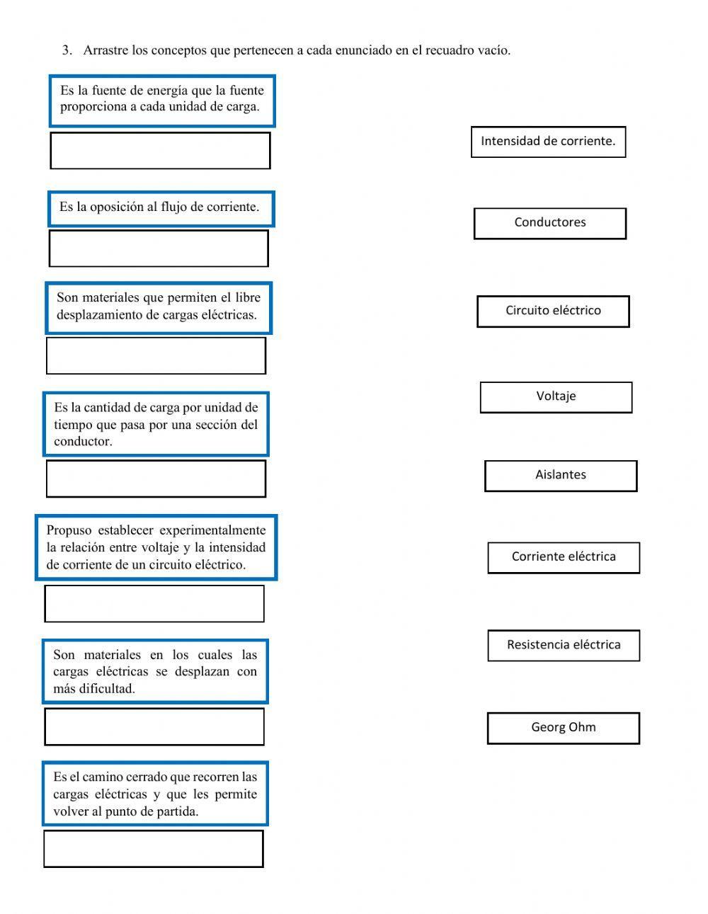 Ficha de trabajo: Ley de Ohm