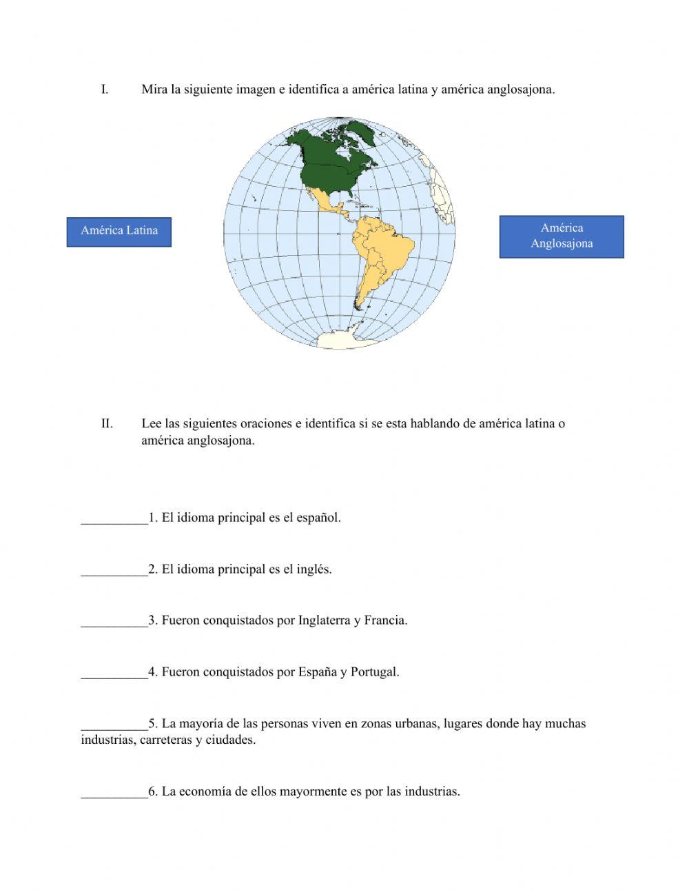 América Latina y América Anglosajona