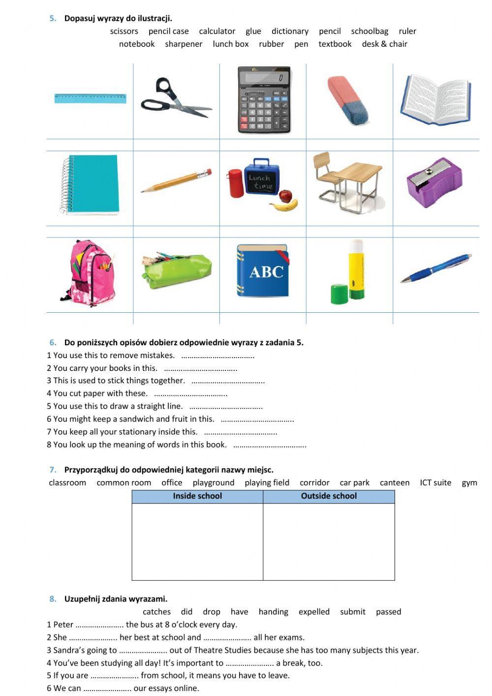 E8 U3 Edukacja Vocabulary