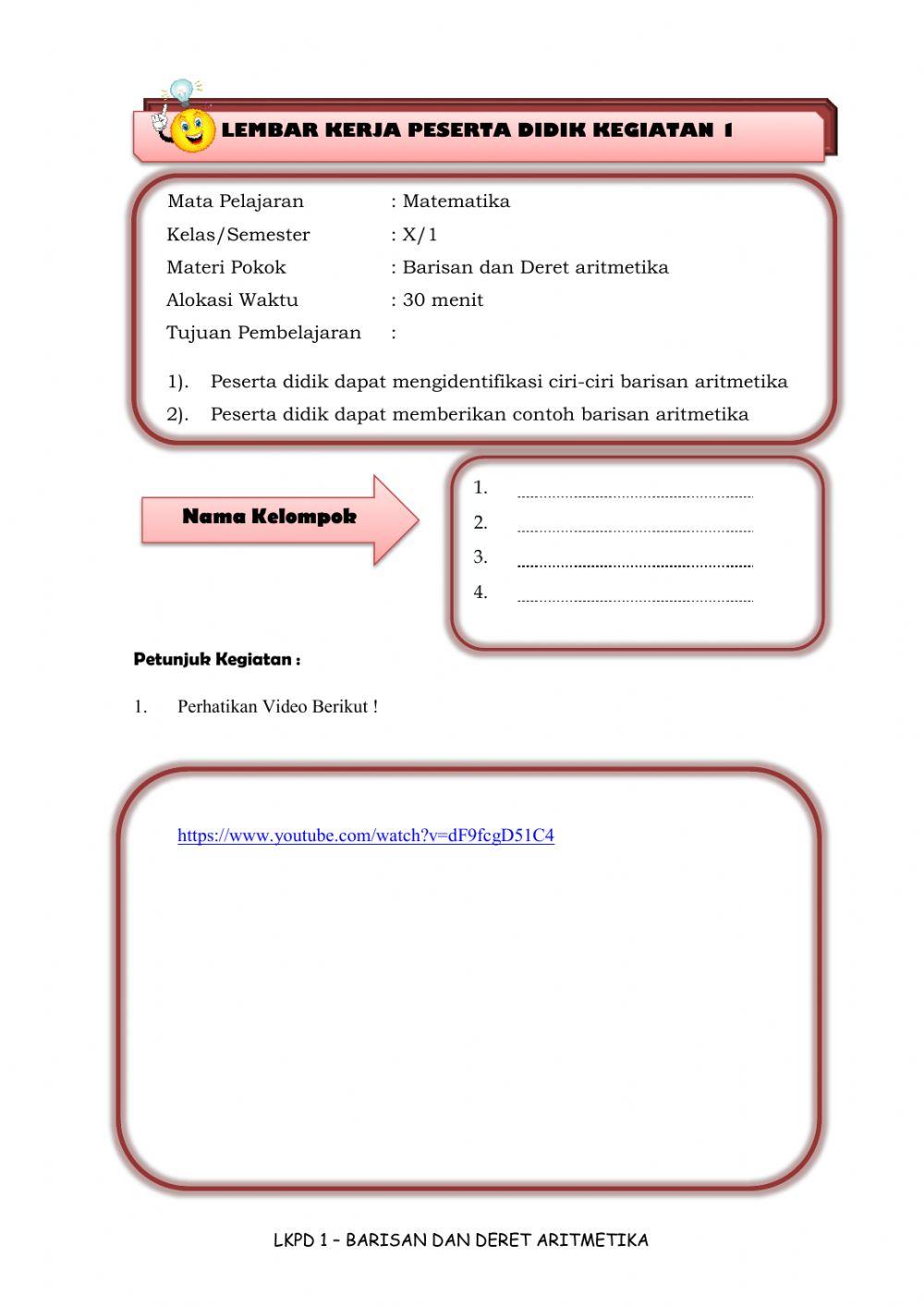 Barisan dan Deret Aritmatika