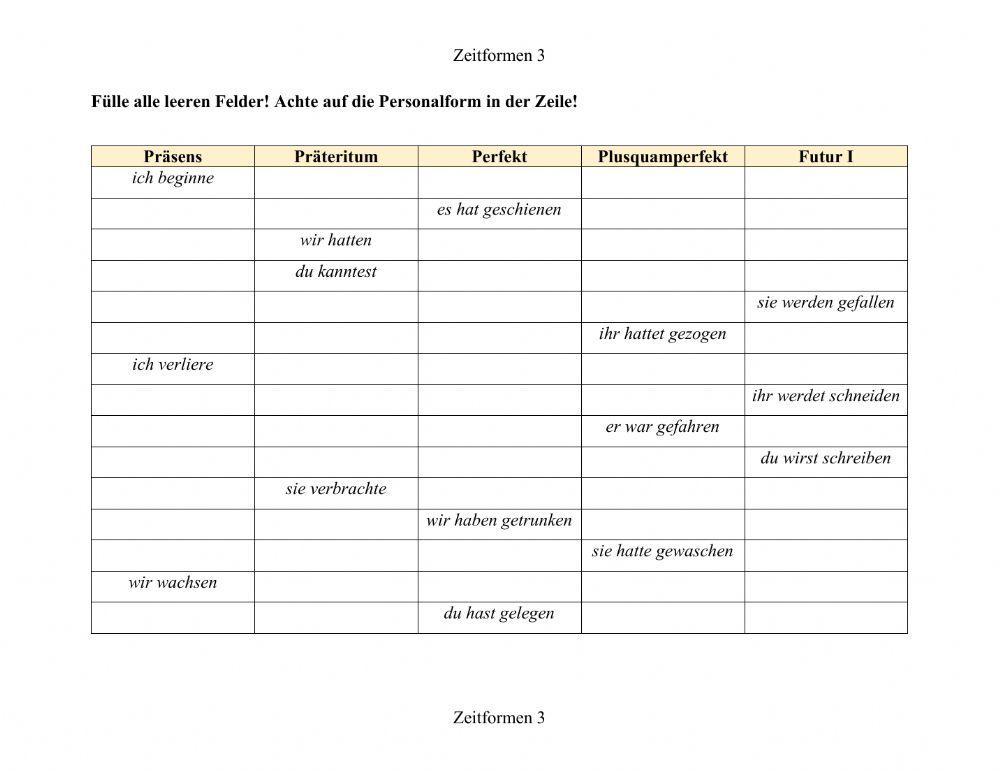 Stammformen bilden (3)