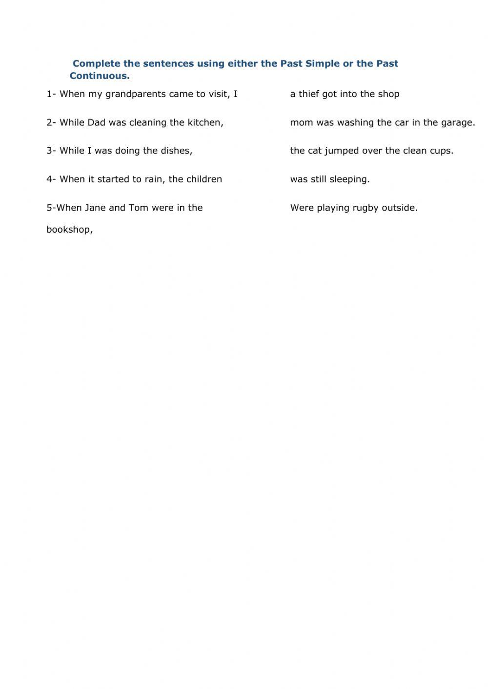 Past Simple and Past Continuous Past Simple and Past Continuous
