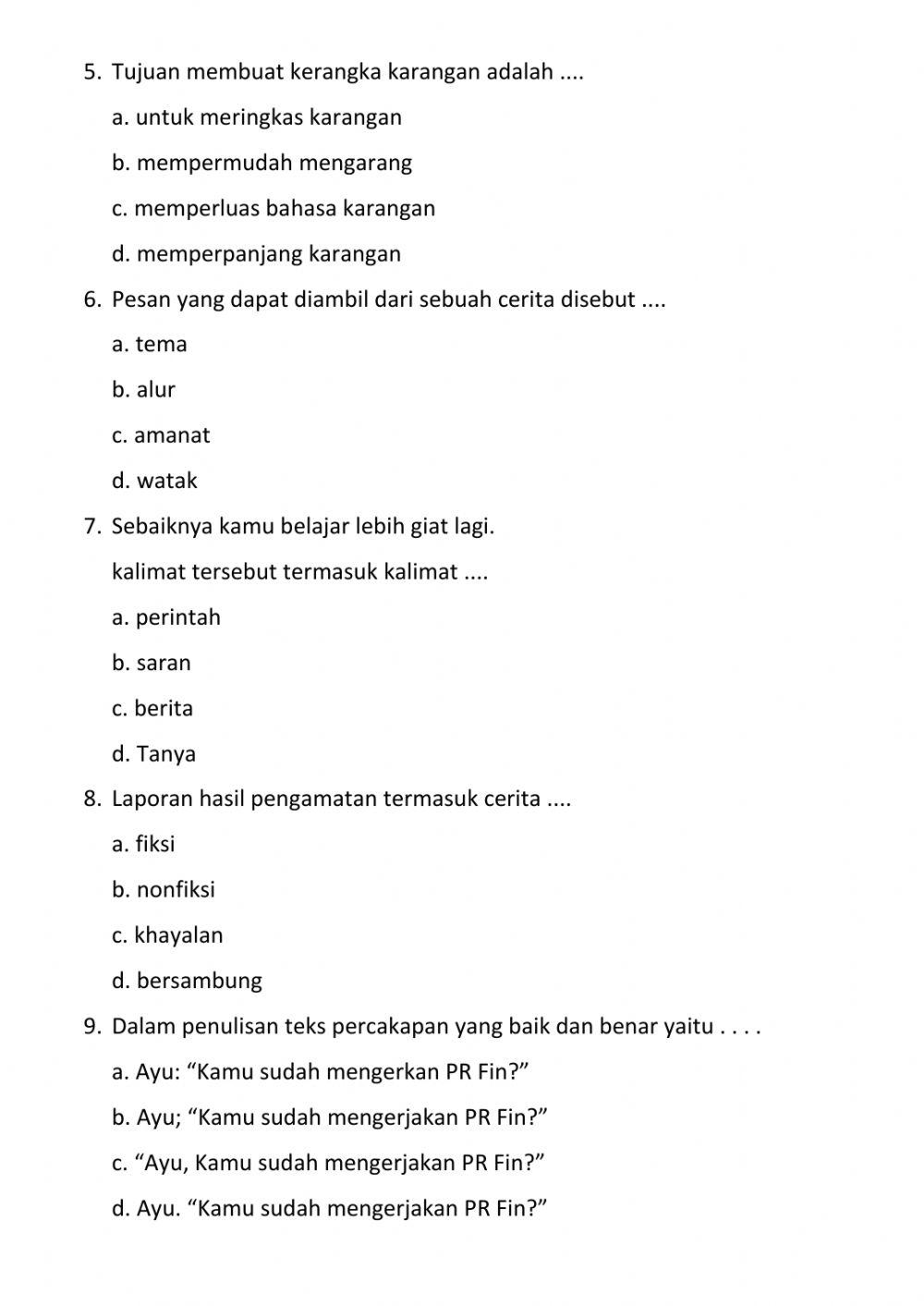 Bahasa Indonesia P5