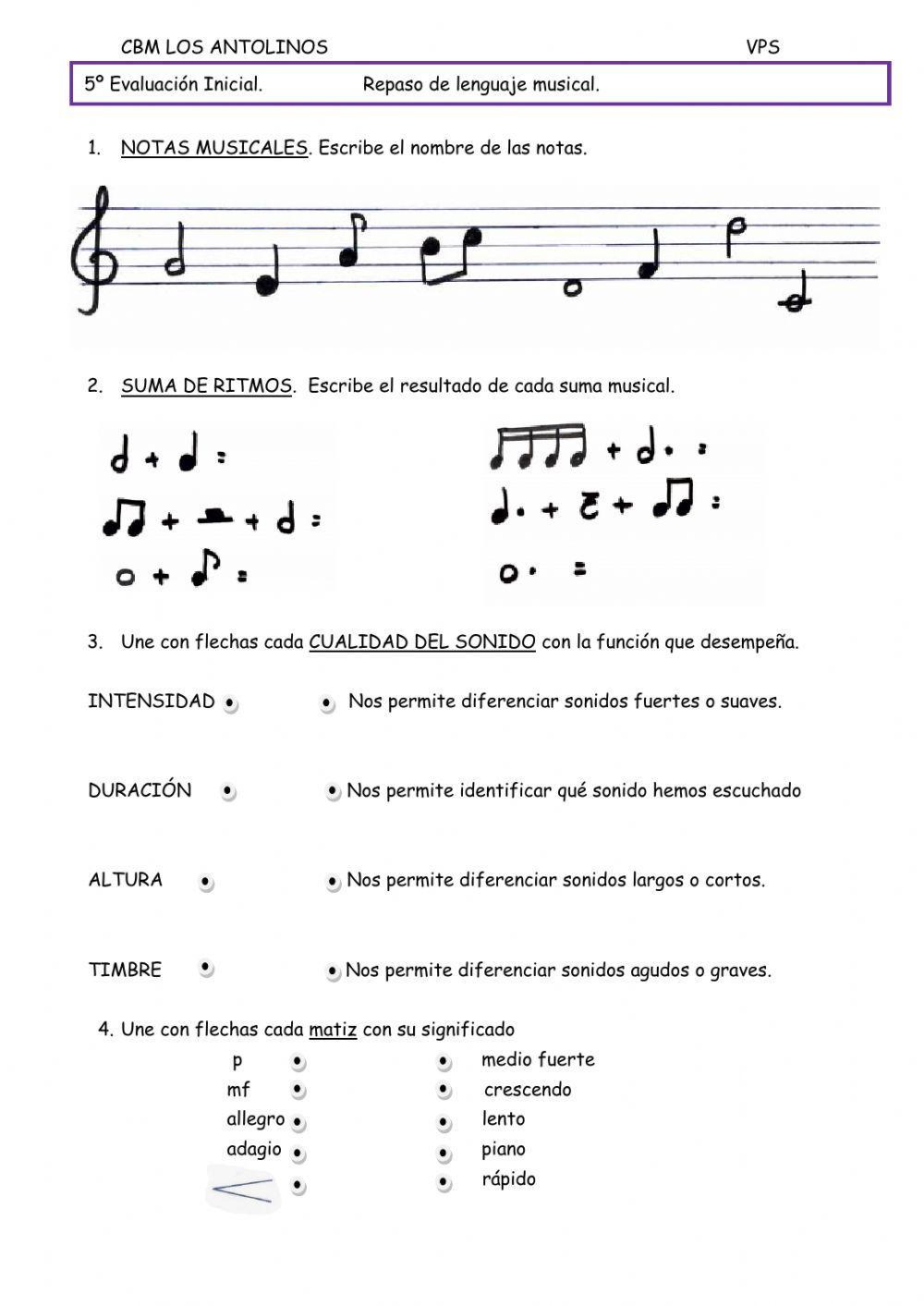 5º Evaluación inicial