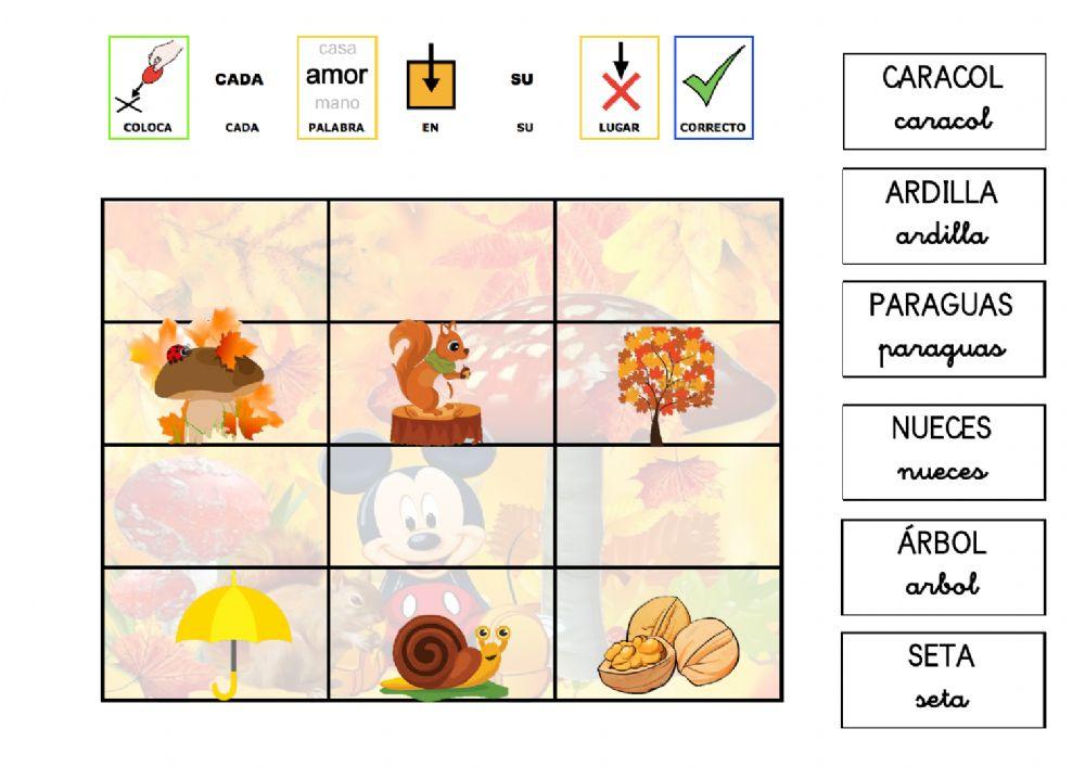 Vocabulario de otoño Vocabulario de otoño