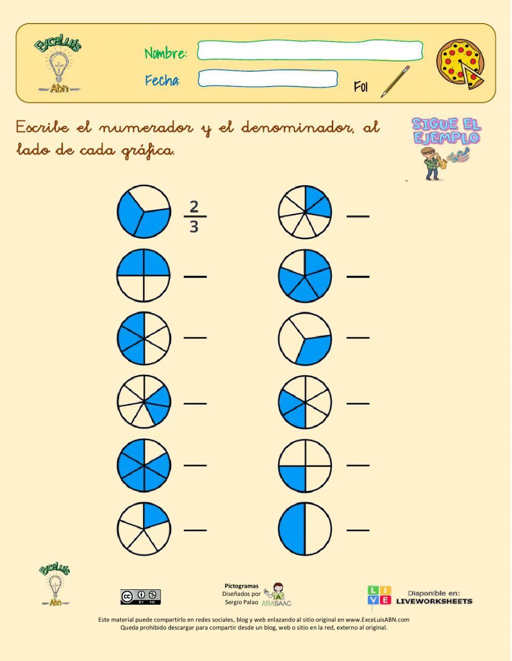 Identificar numerador y denominador 01