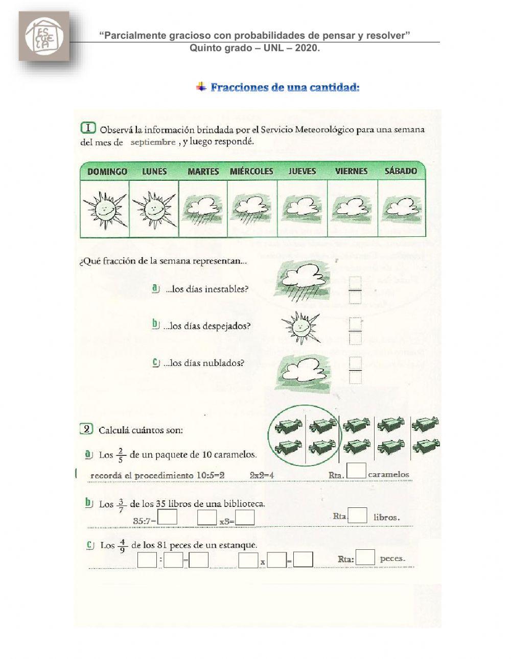 Fracción de una cantidad