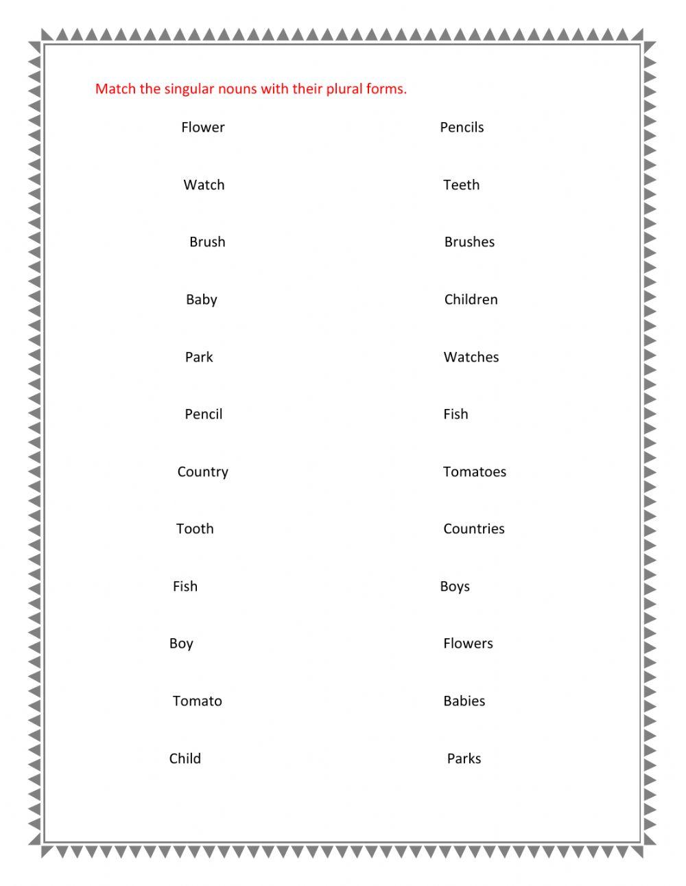 Singular and plural nouns