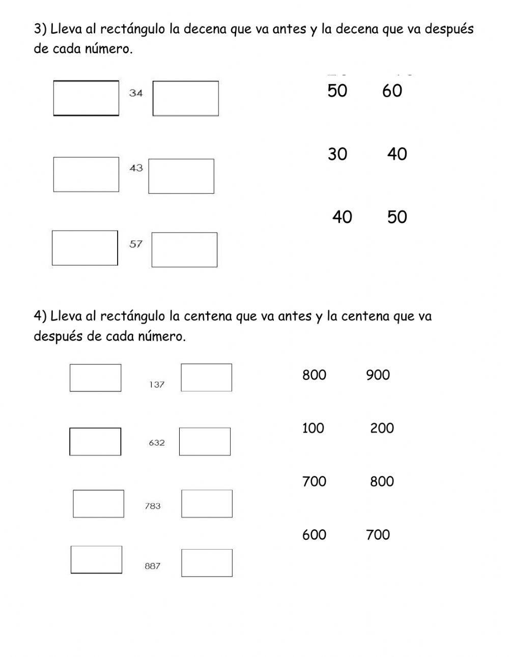 Redondear decenas y centenas