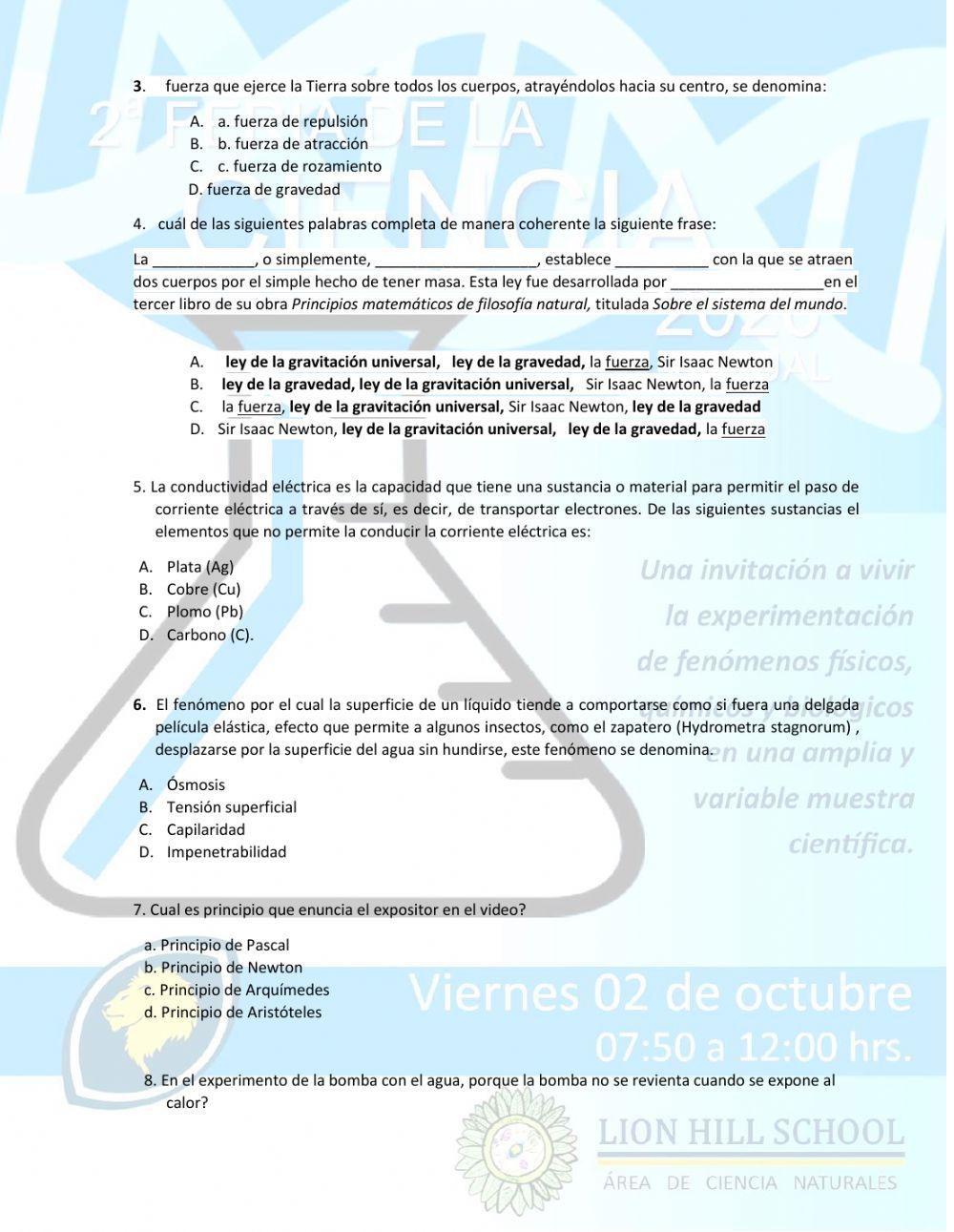 Feria de la ciencia grado 6