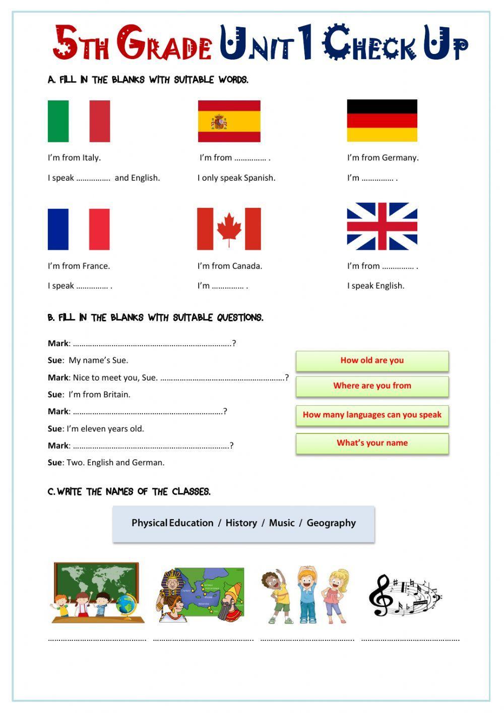 School Subjects 5.1. hello