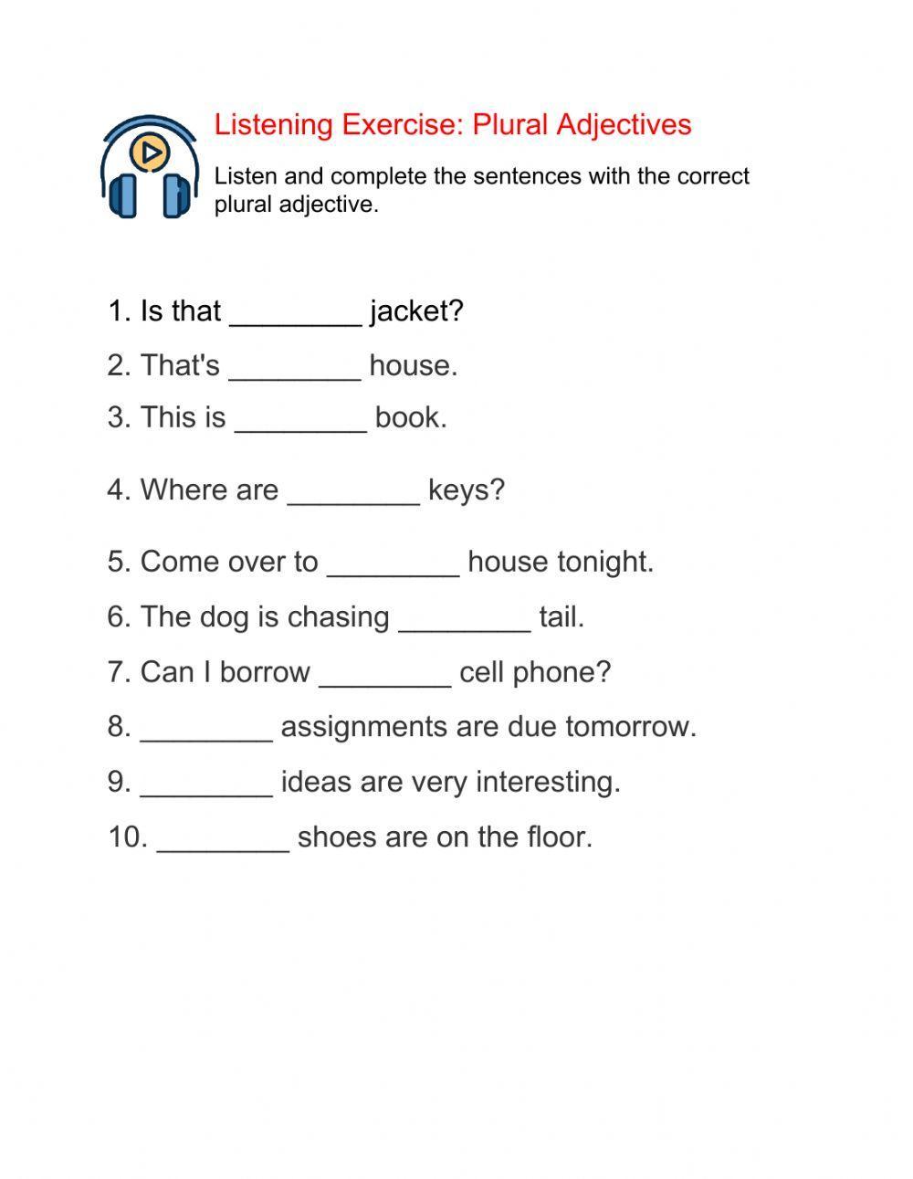 Listening Activity: Possessive Adjectives