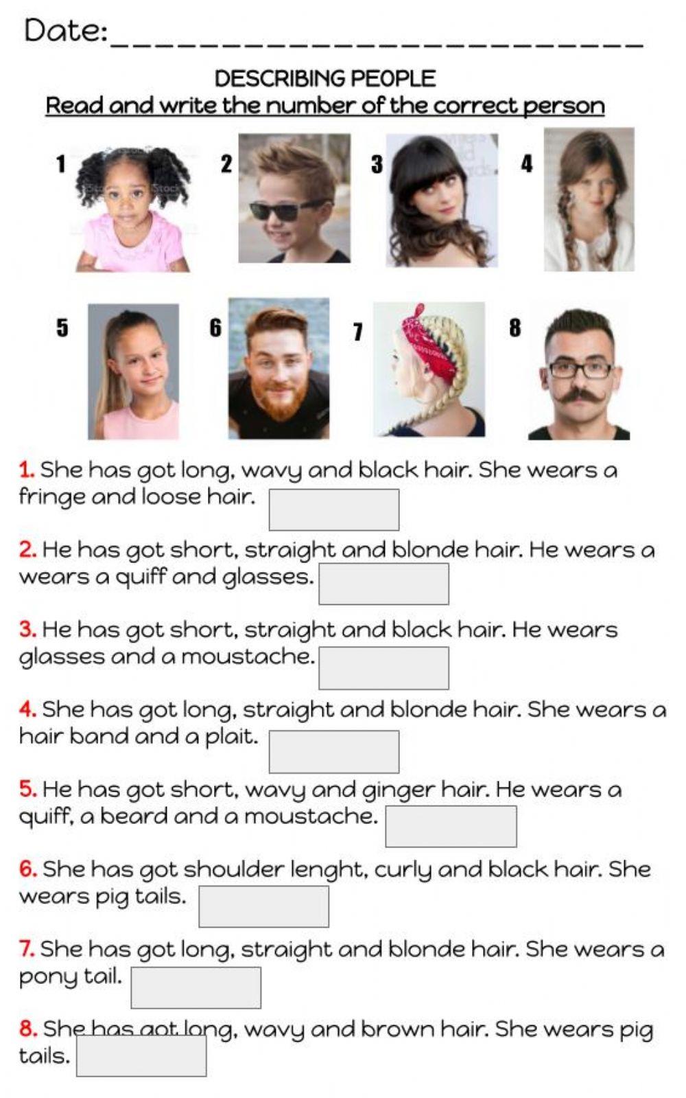 Describing people: details