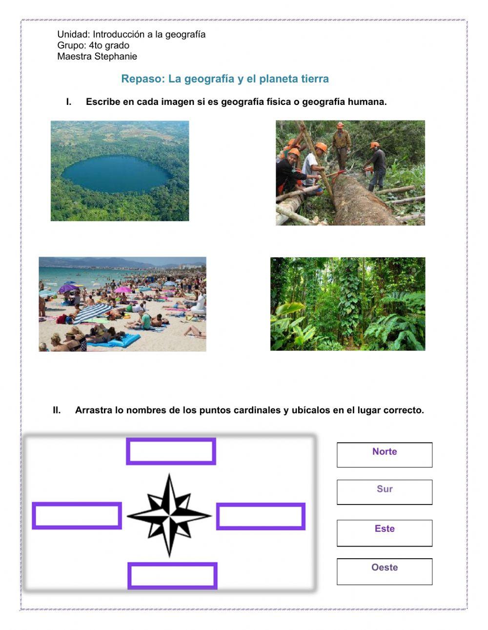 Repaso: Geografía y el planeta Tierra