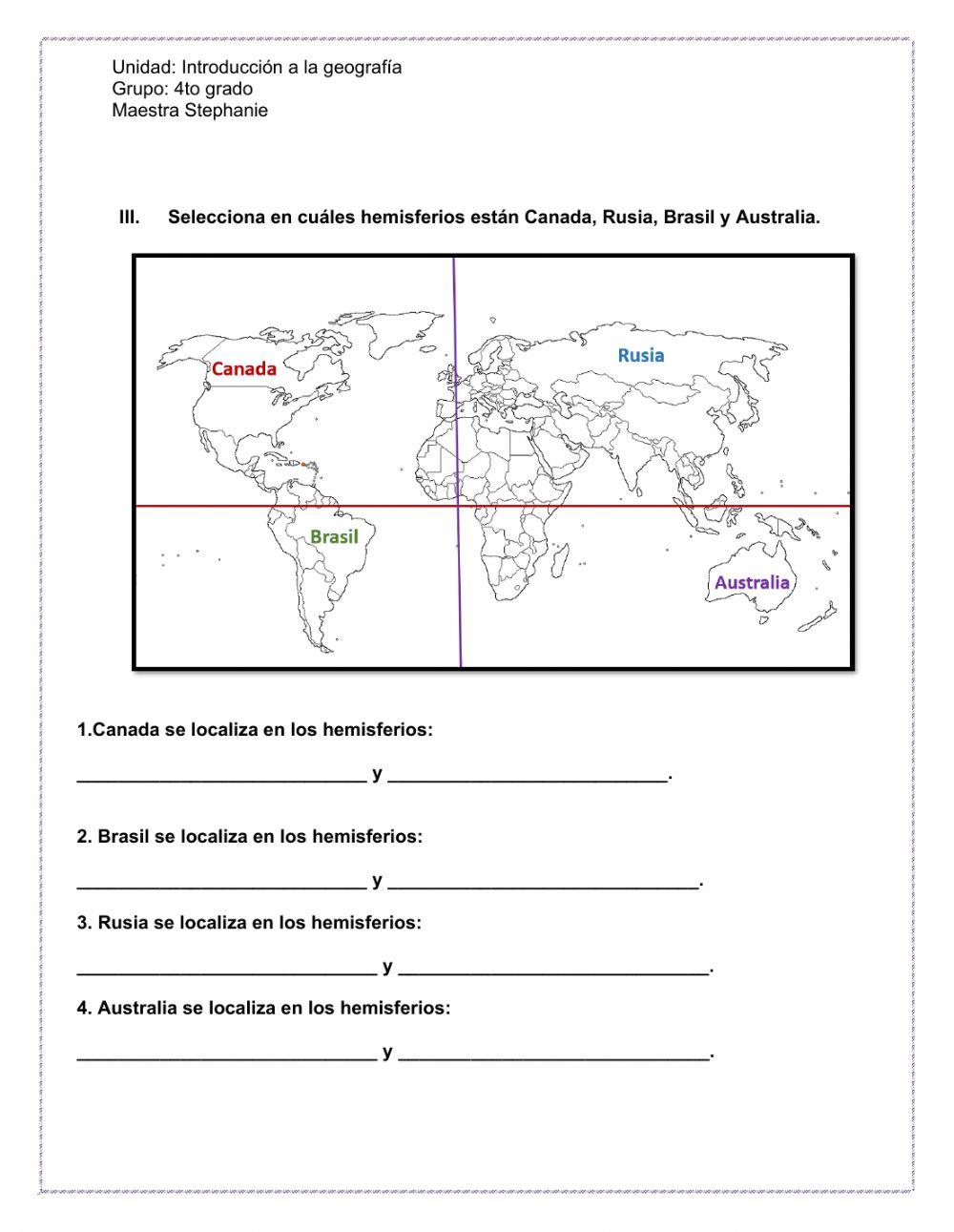 Repaso: Geografía y el planeta Tierra