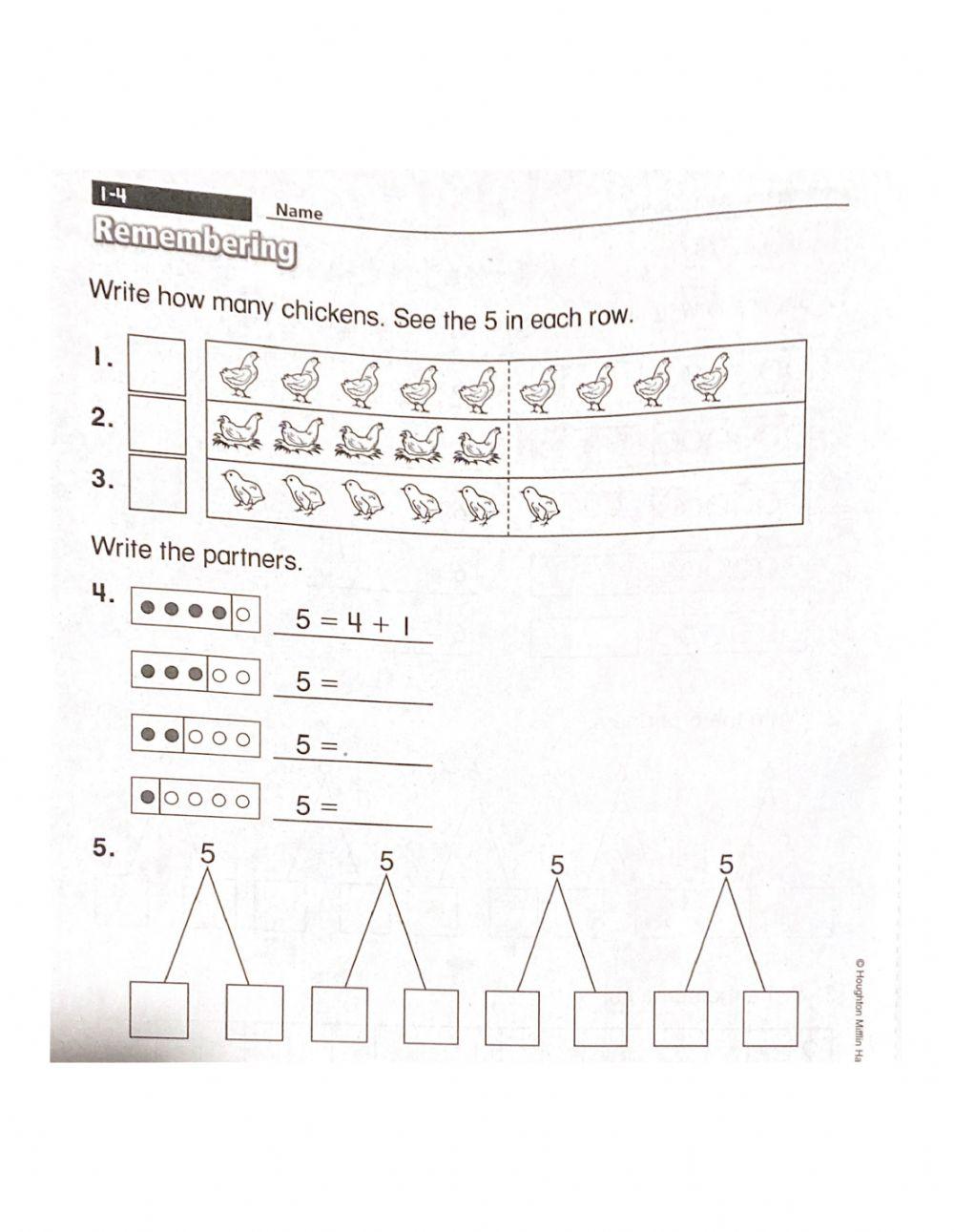 Math- Unit 1 Lesson 4- Grade 1