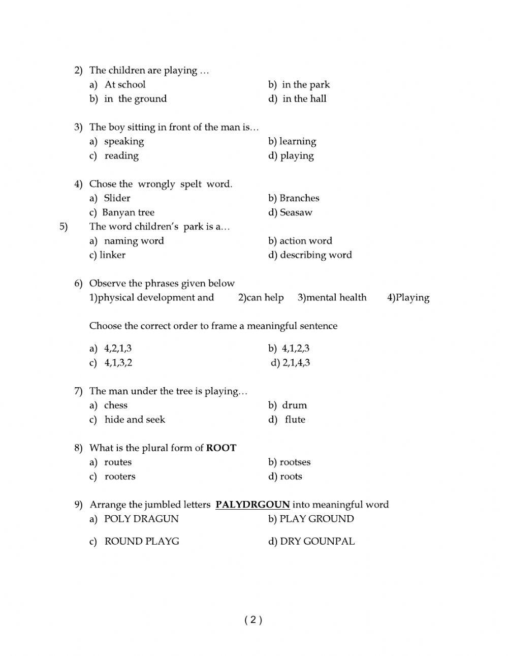 8 Class Level 1 Work Sheet 1