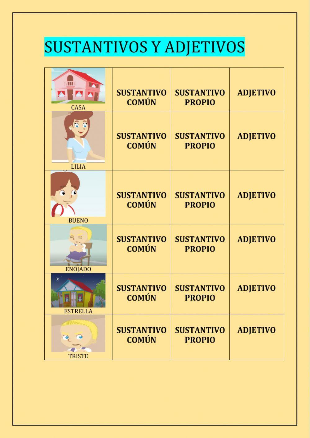 Sustantivos y Adjetivos