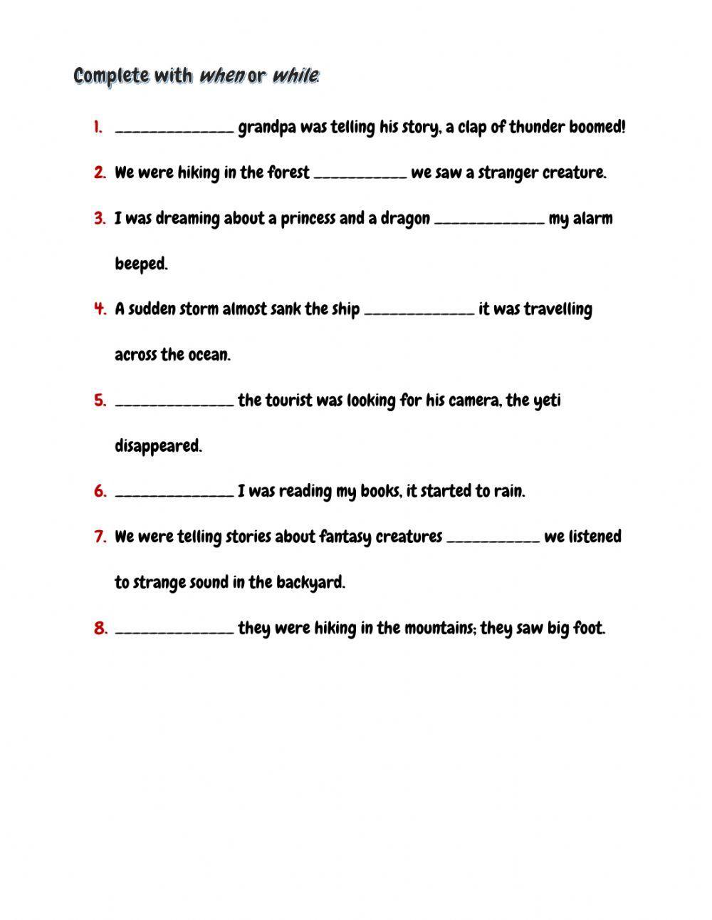 Past Simple and Past Continuous Practice