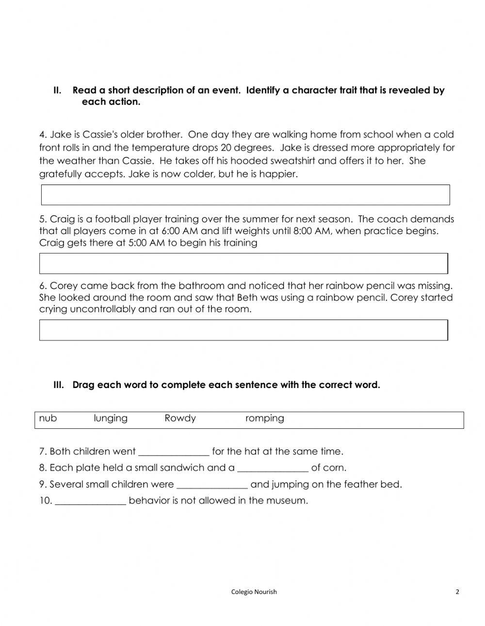 Reading Exam September