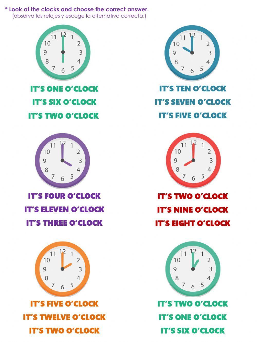 What time is it? (o'clock)