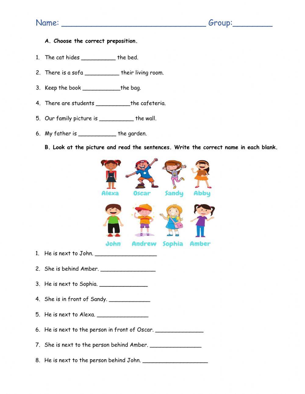 Prepositions of place