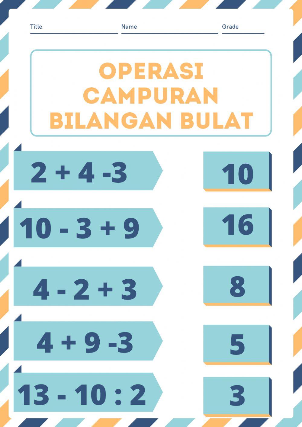 Operasi Campuran Bilangan Bulat