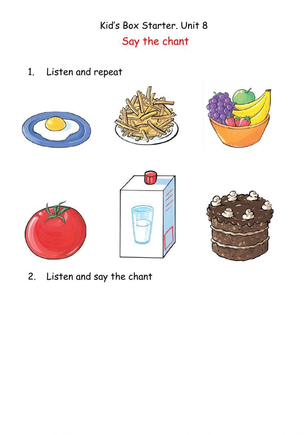 Kid's Box Starter. Food chant