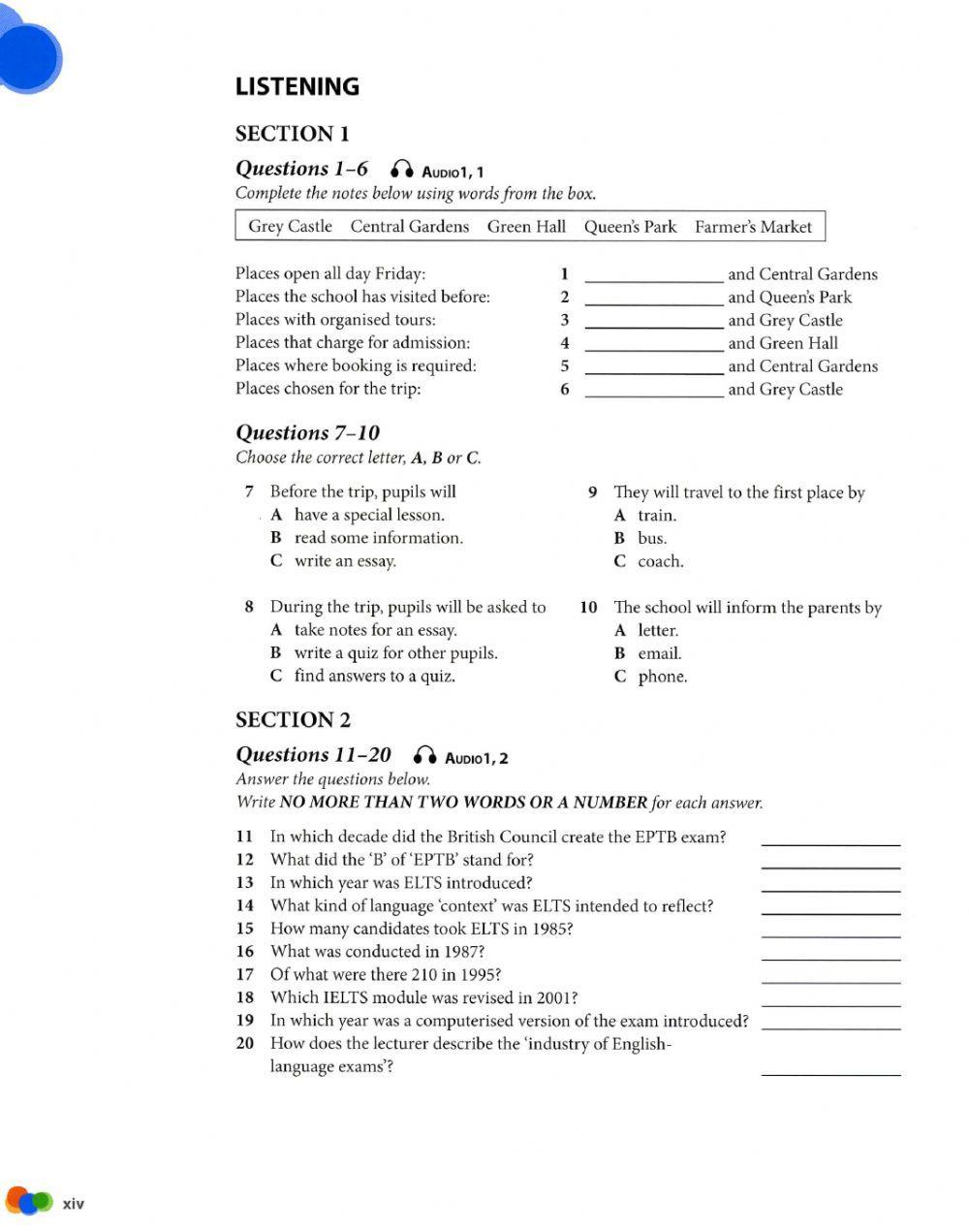 Ielts placement test