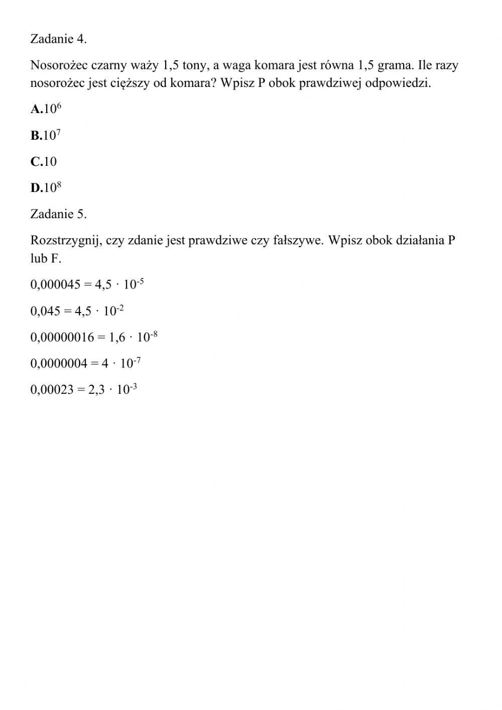 Notacja wykładnicza