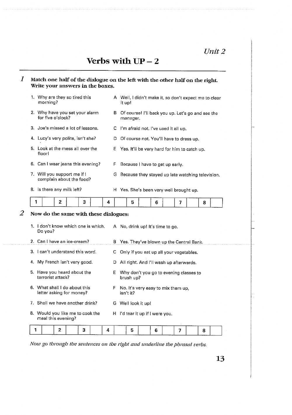 Phrasal Verbs with up