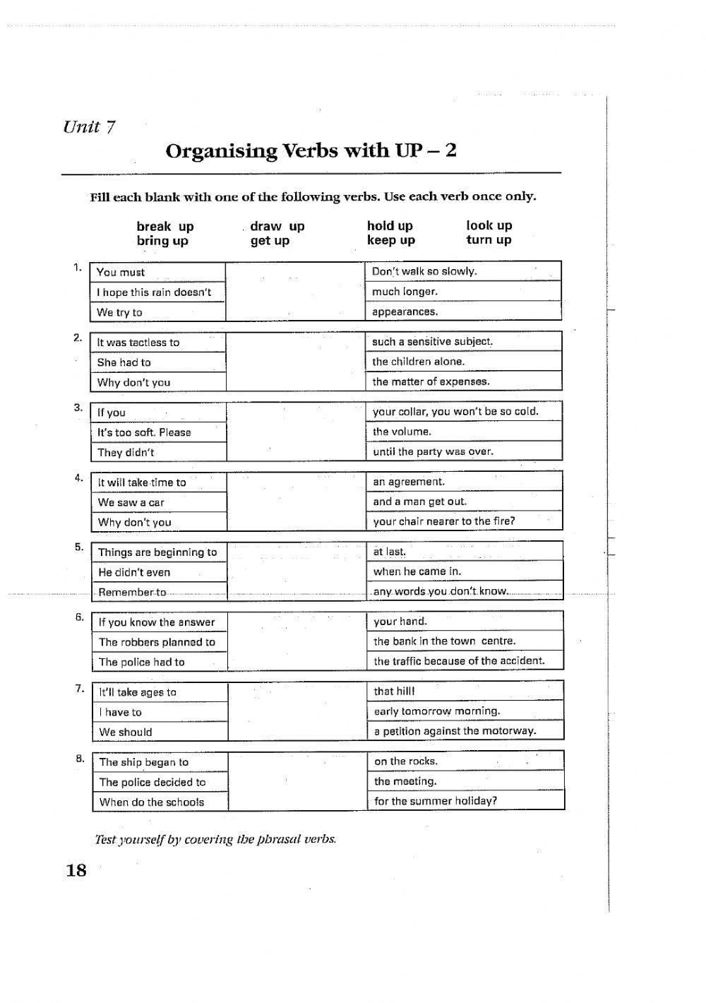 Phrasal Verbs with up