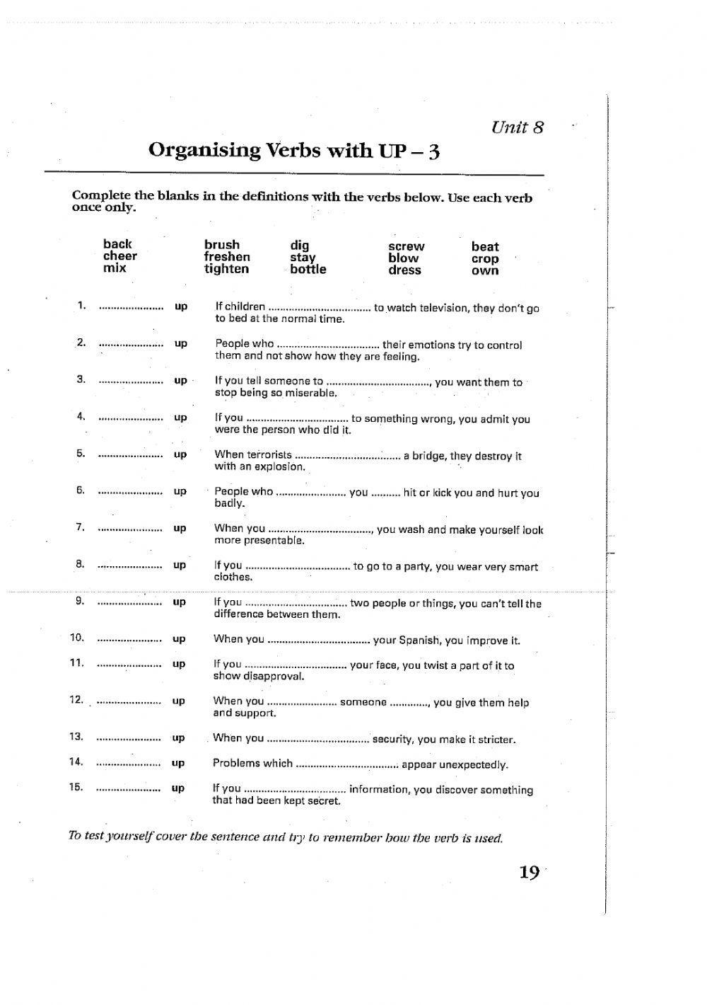 Phrasal Verbs with up