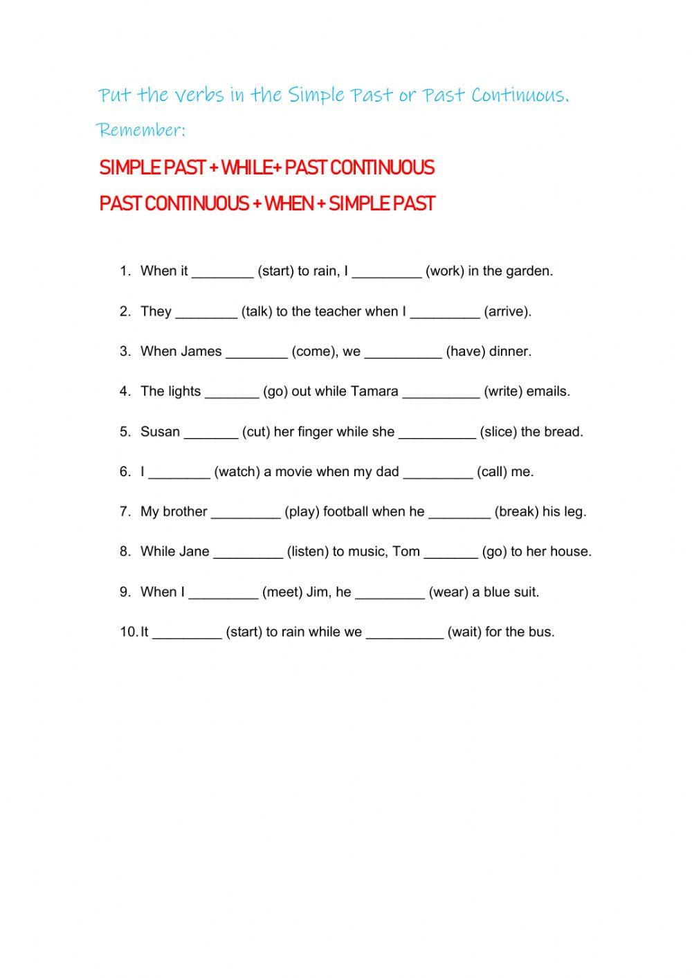Simple Past or Past Continuous