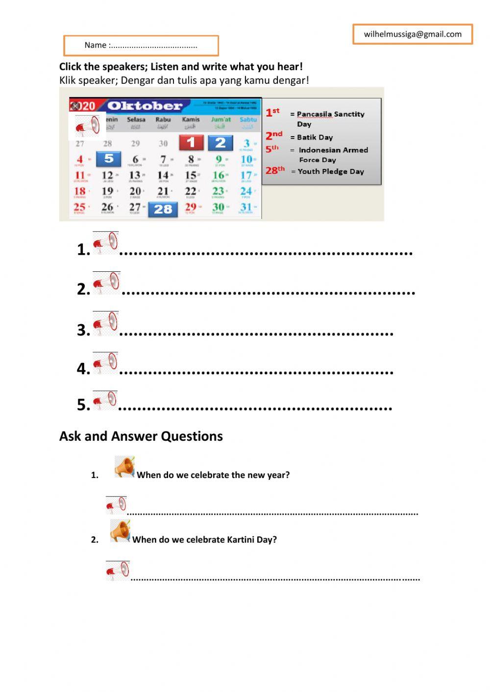 Date,month and years