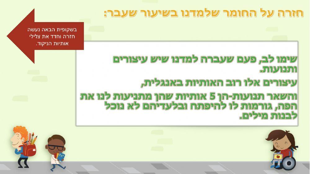 מצגת אותיות ניקוד- תנועות.