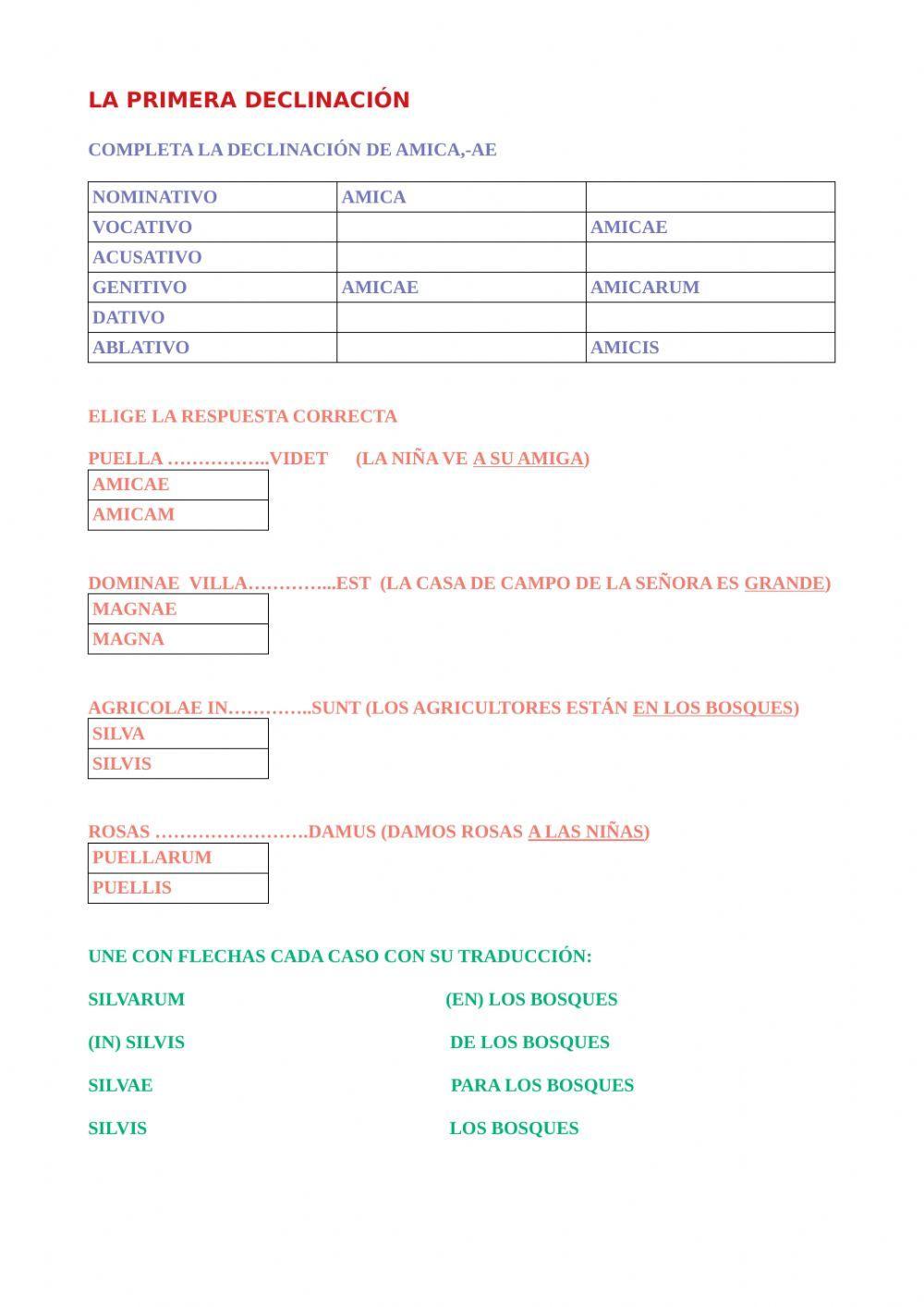 Primera declinación