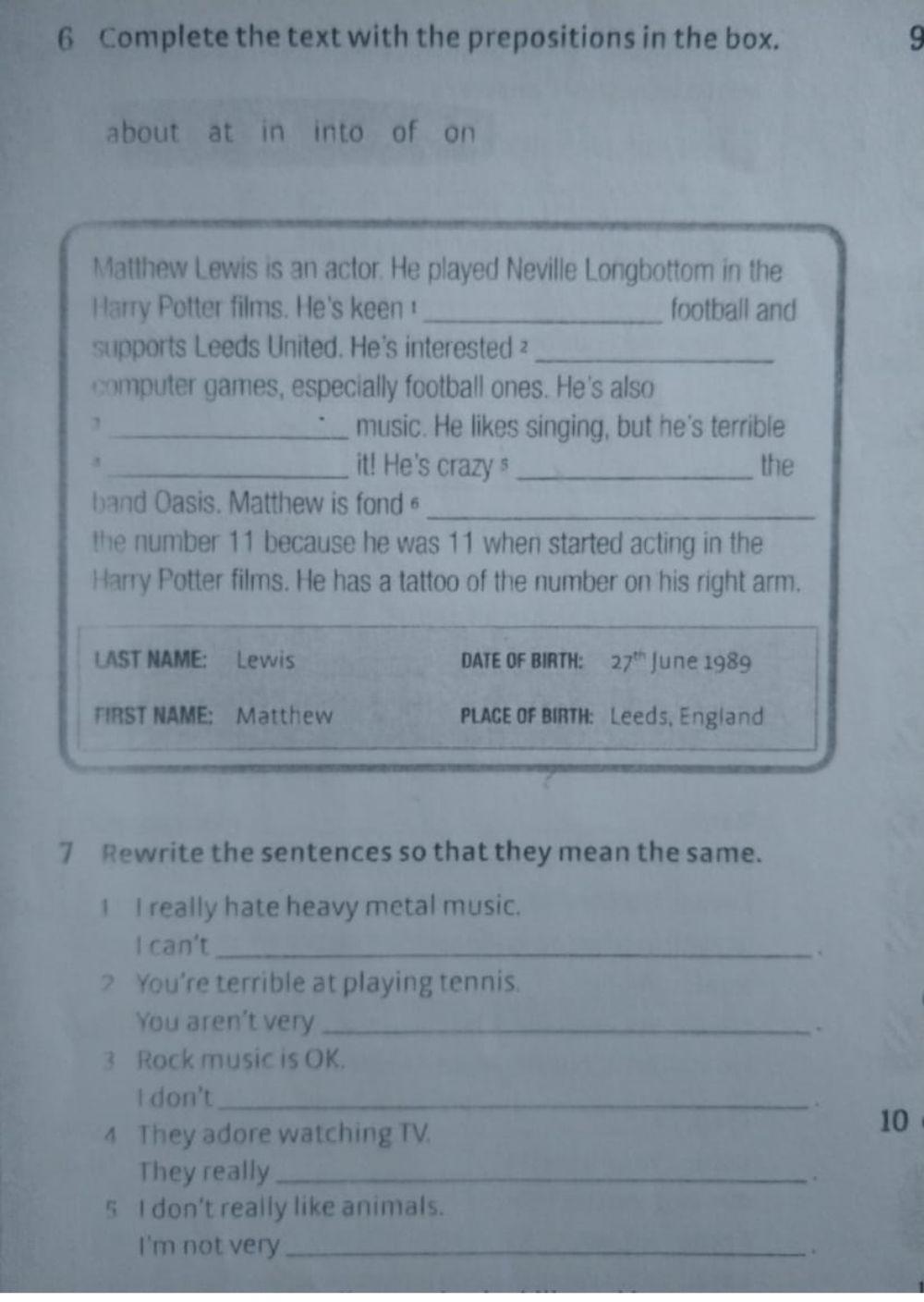 Skills and interests