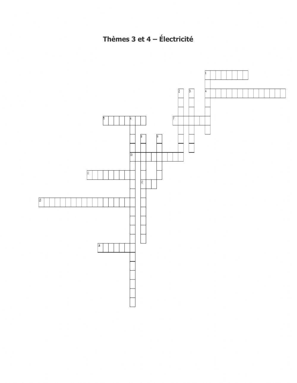 Thèmes 3 et 4 (Électricité)