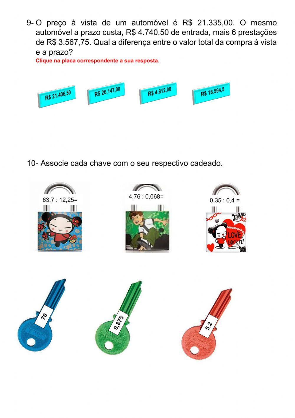 Revise - Operações com decimais