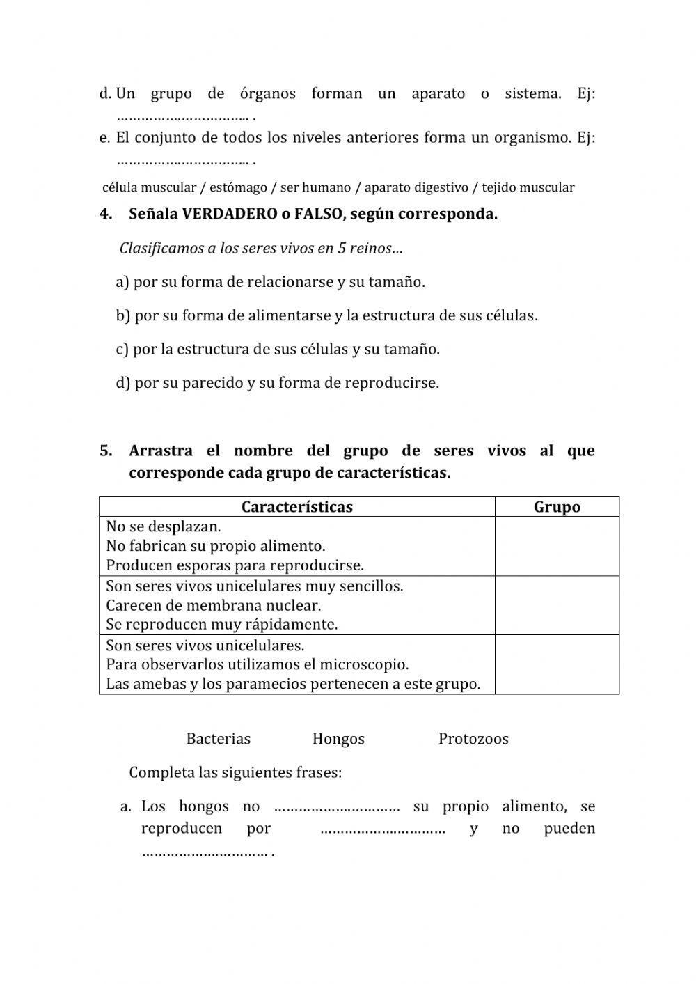 Evaluacion inicial naturales 6º