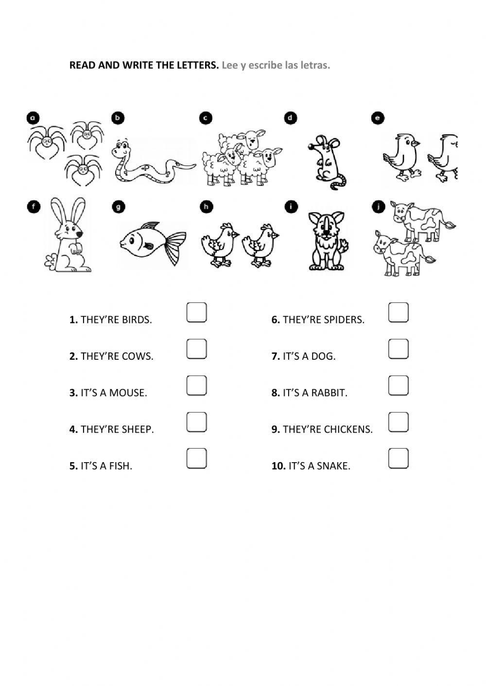 TAREA 2º inglés . Semana 28 de septiembre IT'S... - THEY'RE... PETS AND FARM ANIMALS