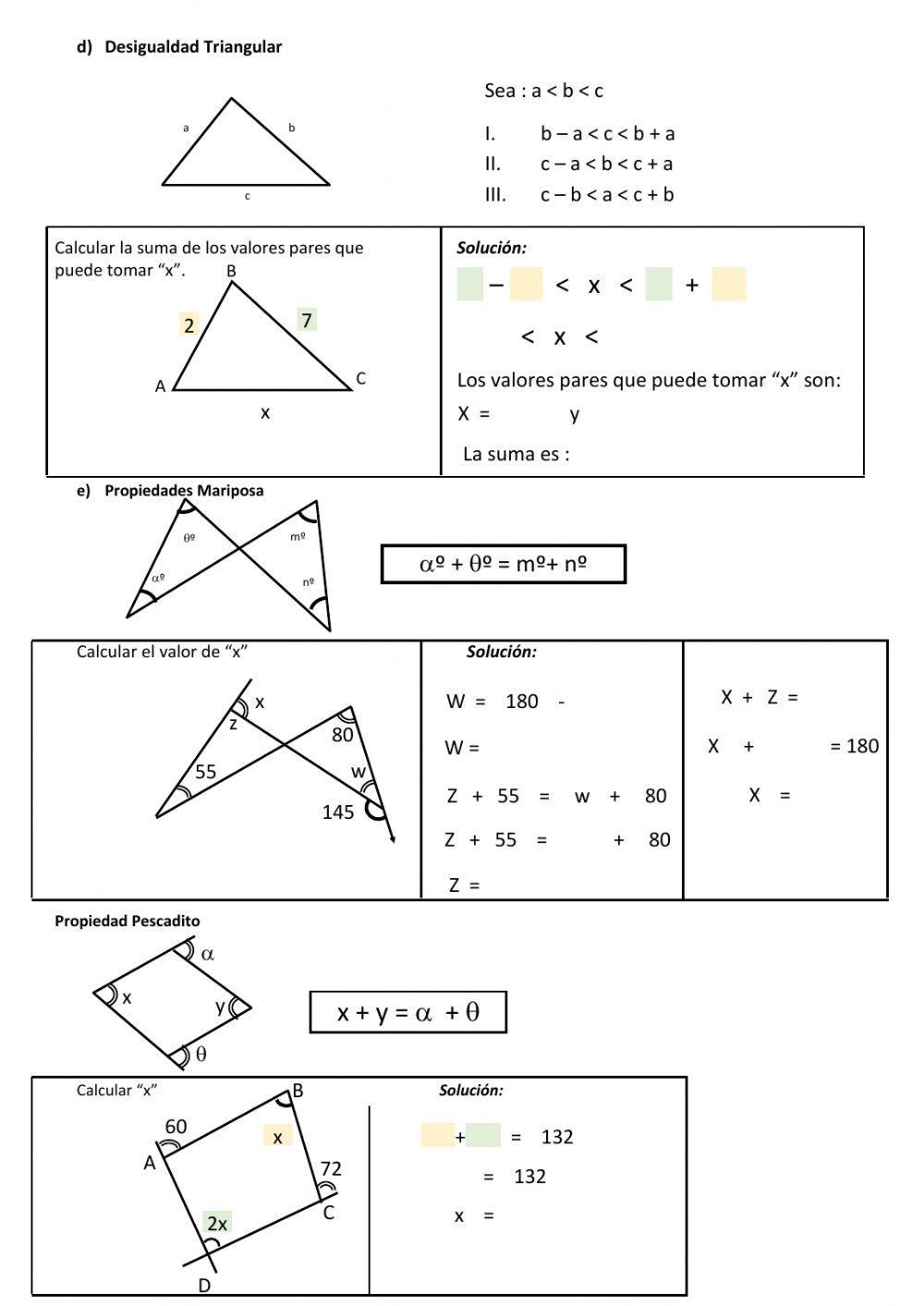 TRIÁNGULOS: CLASIFICACIÓN, ELEMENTOS Y PROPIEDADES