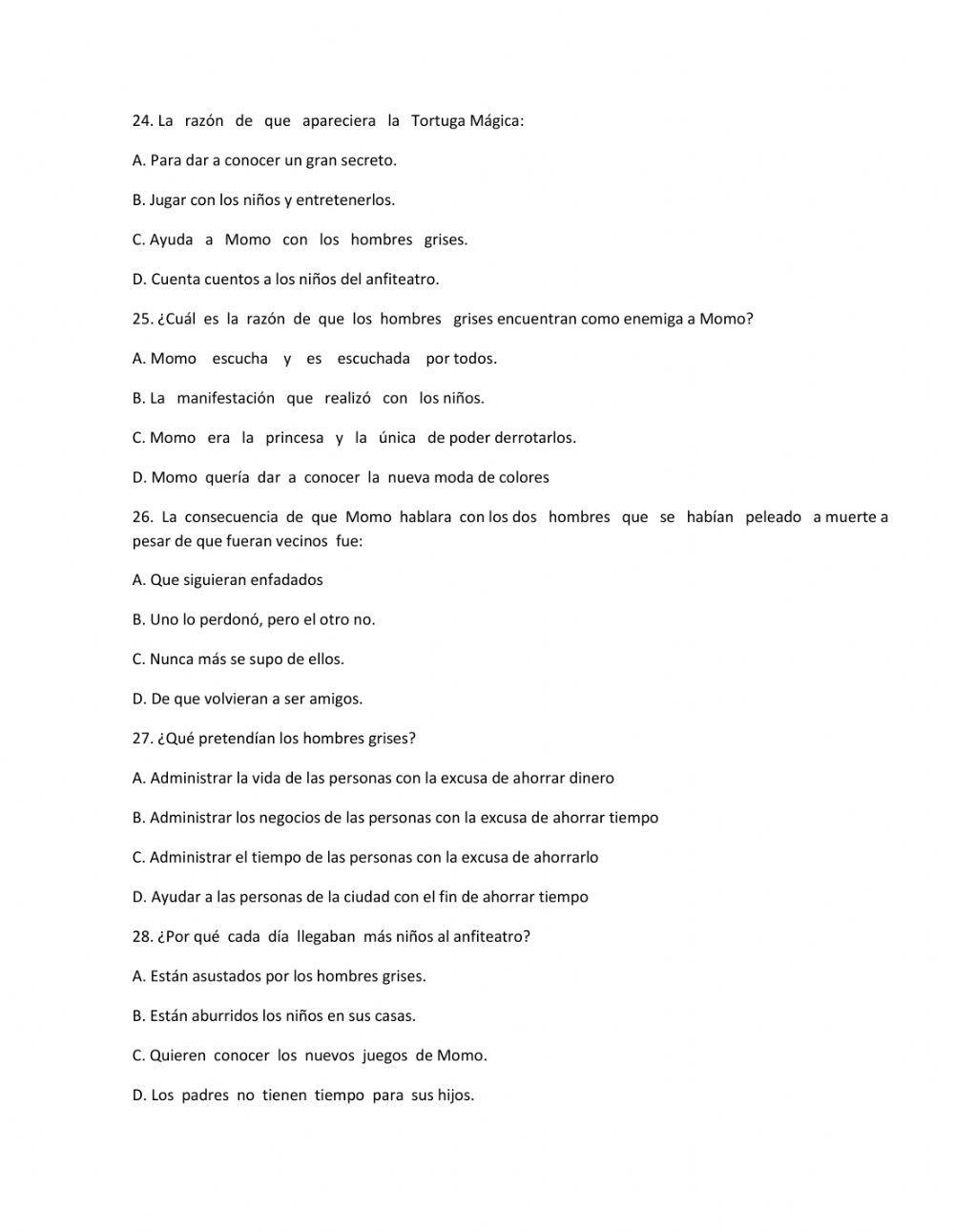 Evaluación plan lector: momo