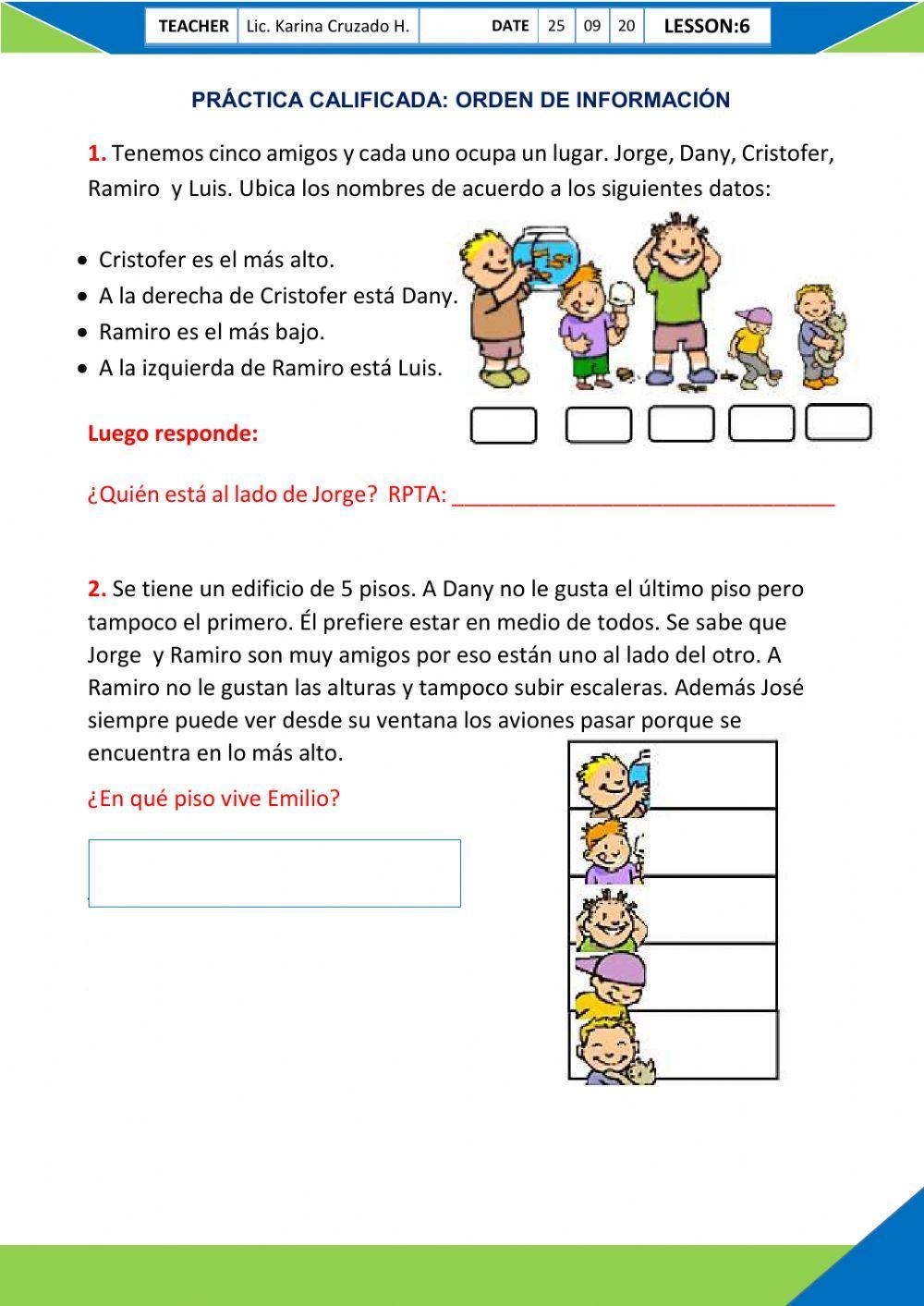 Orden de información